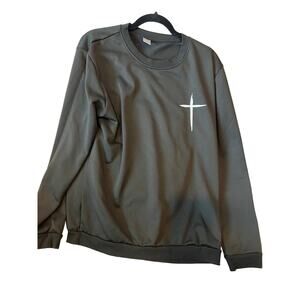 Cross Black Crewneck Sweatshirt Mens M